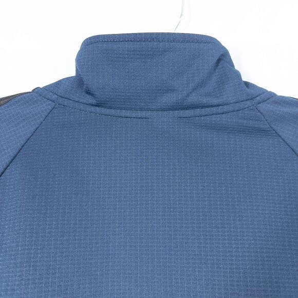 Adidas 3 Stripes Track Jacket Mens Large Blue Black Ripstop Grid Fleece DH9089 - Picture 13 of 16